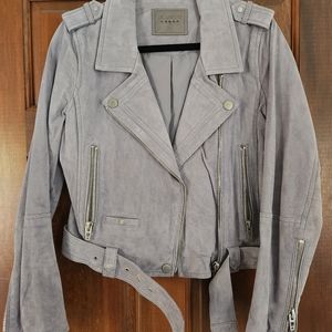 Blank NYC Suede Moto Jacket - Gray MD